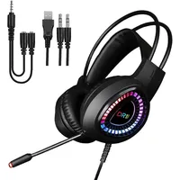 DR1TECH FireScout+ LED Kopfhörer Mit Kabel Und Mikrofon Schwarz PC/PS/Xbox