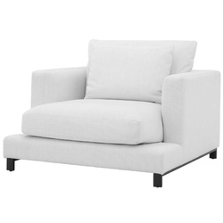 Casa Padrino Luxus Sessel Weiß / Schwarz 110 x 110 x H. 64 cm - Edler Wohnzimmer Sessel mit Kissen - Luxus Möbel - Luxus Qualität