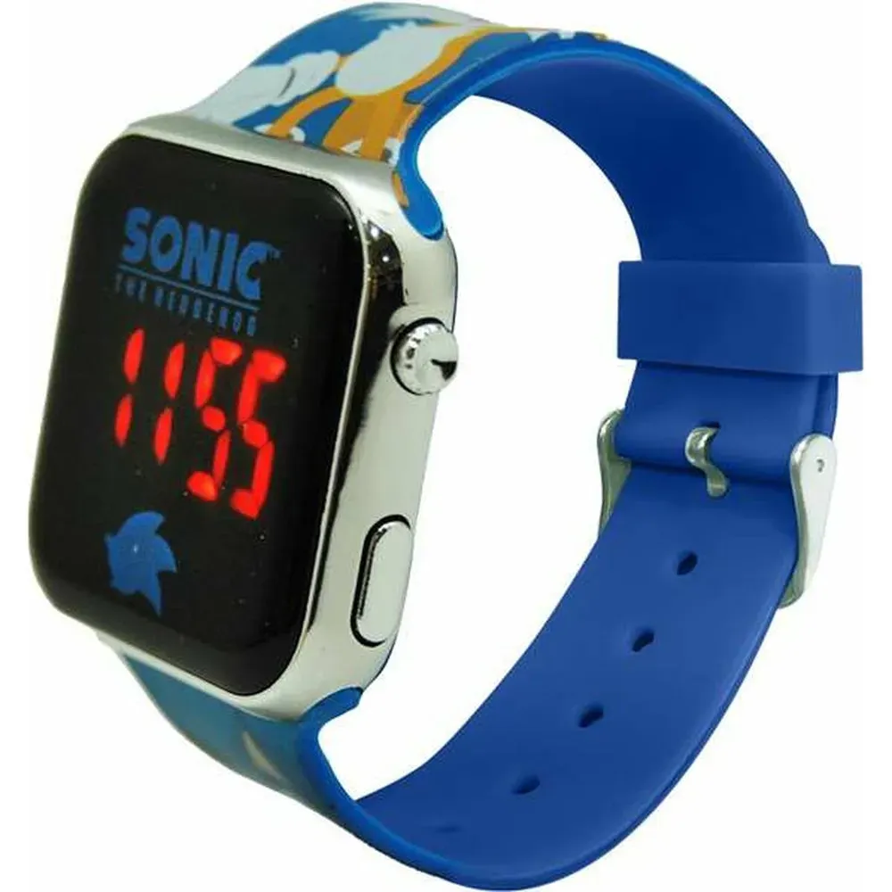 Sonic Kinderuhr – Digitale LED-Armbanduhr, Blau, Ø 3,5 cm