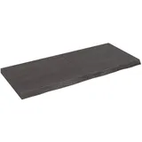 vidaXL Waschtischplatte Dunkelbraun 140x60x(2-6)cm Massivholz