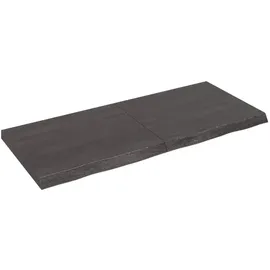 vidaXL Waschtischplatte Dunkelbraun 140x60x(2-6)cm Massivholz