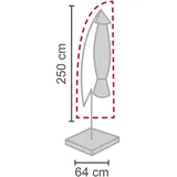 LC Garden Schirmhülle für Pendelschirm Polypropylen 64 x 250 cm Grau