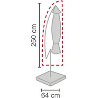 LC Garden Schirmhülle für Pendelschirm Polypropylen 64 x 250 cm Grau