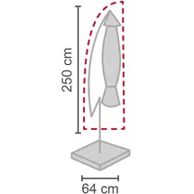 LC Garden Schirmhülle für Pendelschirm Polypropylen 64 x 250 cm Grau
