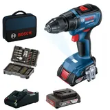 Bosch GSR 18V-50 Professional Akku-Bohrschrauber + Bit-Set + Tasche