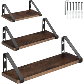 Tectake Wandregal Holz 12 cm braun