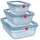 Emsa Frischhaltedose rechteckig blau 20,19 x 8,50 x 25,97 cm 0,5 l 3-teiliges Set