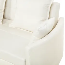 Beliani Schlafsofa Stoff 2-Sitzer Beige