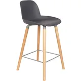 ZUIVER Albert Kuip Thekenstuhl Eschenholz/Kunststoff 65 cm, dark grey