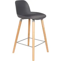 ZUIVER Albert Kuip Thekenstuhl Eschenholz/Kunststoff 65 cm, dark grey