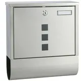 vidaXL Briefkasten Edelstahl 18/8 mit Zeitungsfach