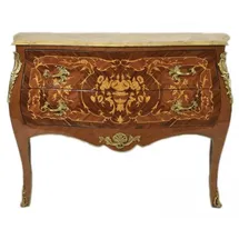 Casa Padrino Barock Kommode 2 Schubladen Braun / Creme