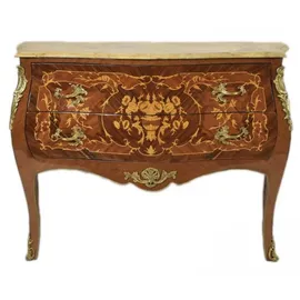 Casa Padrino Barock Kommode 2 Schubladen Braun / Creme