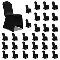 VidaXL Stretch-Stuhlhussen Schwarz 30 Stk.