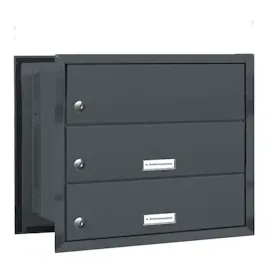 AL Briefkastensysteme 2er Premium Durchwurfbriefkasten Anthrazit