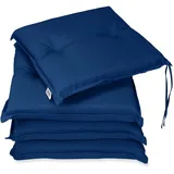 DETEX Sitzkissen 4er Set Wasserabweisend 45x40cm Befestigungsriemen Waschbar Reißfest Stuhlkissen Sitzauflage Sitzpolster Gartenstuhl Farbauswahl