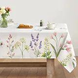Artoid Mode Blumen Pflanzen Löwenzahn Frühling Tischdecke 140x180 cm, Saisonnal Sommer Fleckschutz Tischwäsche Küche Dekoration Party Dekor