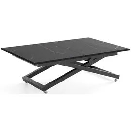WFL GROUP Axen Schwarz Marmor 120-160 x 80 x 38-75 cm