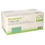 Medi-Inn Mundschutz mit Nasenbügel und Elastikbändern Typ IIR 3-lagig grün 10 x 50 Stück