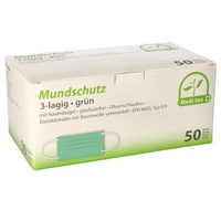 Medi-Inn Mundschutz mit Nasenbügel und Elastikbändern Typ IIR 3-lagig grün 10 x 50 Stück