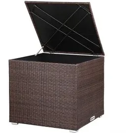 CASARIA Gartenbox 108954, aus Polyrattan, 75 x 75 x 70cm, 318 Liter, braun, wasserdicht