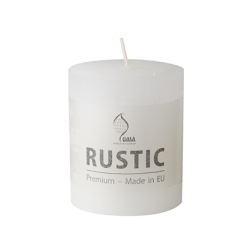 Papstar Rustic Tischkerze, durchgefärbt, Hochwertige Zylinderkerze aus Paraffin- und Stearin, 1 Karton = 6 Stück, rot