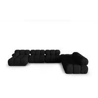 Micadoni Ecksofa Bellis, modular Panorama 7-Sitzer schwarz