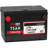 LANGZEIT US Autobatterie 75Ah 12V USA Batterie US Car Batterie 70Ah Starterbatterie Gewinde Pole