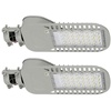 Straßenlampe Straßenlaterne LED Straßenbeleuchtung, IP65 Tageslichtlampe, grau, LED 50W 6850Lm 6500K, HxLxB 43,4x6,3x16,9cm, 2er Set