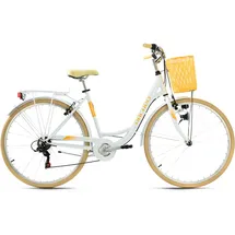 KS-Cycling Cantaloupe 28 Zoll RH 48 cm Damen weiß inkl. Korb