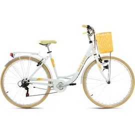 KS-Cycling Cantaloupe 28 Zoll RH 48 cm Damen weiß inkl. Korb