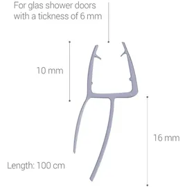 Navaris Schwallschutz Duschdichtung Duschkabine 45° - für 6mm dicke Glas Duschtür - Dichtung Glastür Dusche - Ersatzdichtung Glasdusche 100cm