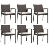vidaXL Gartenstuhl 56,5 x 57 x 83 cm braun 6 St.
