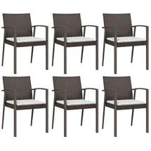 vidaXL Gartenstuhl 56,5 x 57 x 83 cm braun 6 St.