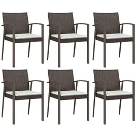 vidaXL Gartenstuhl 56,5 x 57 x 83 cm braun 6 St.