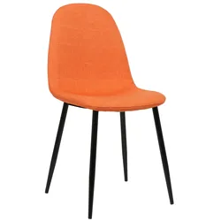DELUKE® Esszimmerstuhl MOVI - Orange Stoff, Metall 88x44x51cm Strapazierfähiger & pflegeleichter Bezug Esszimmerstühle Stuhl Esszimmer Küchenstühle