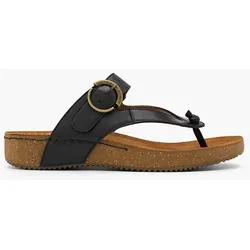 Leder Zehentrenner - Damen - schwarz