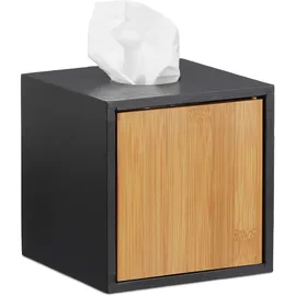 Relaxdays Kosmetiktücherbox Tücherbox Schwarz