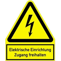 Schild Elektrische Einrichtung Zugang freihalten, Kombischild, Kunststoff, 200x244 mm