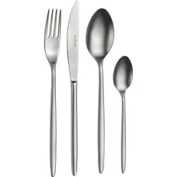Besteck-Set PINTINOX "Olivia Mystique", silber (silberfarben), 30 tlg., Edelstahl 18/10, Essbesteck-Sets, Optik sandgestrahlt