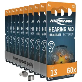 Ansmann Hörgerätebatterien Typ 13 P13 PR48 ZL2 60 Stück