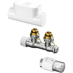 Oventrop Multiblock T Anschlussset 1184384 Eck, Edelstahl-Design, Multiblock T/Uni SH