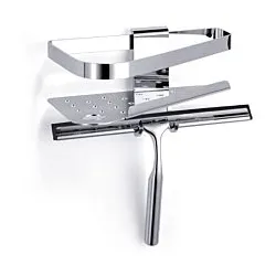 Giese Newport Duschkorb 3082402 Halter für Rasierer,Haken und Wischer, Eckmodell