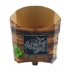 Blanc HYGIENIC Pommes-Schütte 196 ml 1.000 Stk, to go, take away, kompostierbar, rustikales Holzmotiv, fett- und feuchtigkeitsabweisend