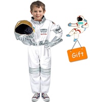 Tacobear Astronaut Kostüm Kinder mit Astronaut Helm Astronaut Handschuhe Space Kostüm Rollenspiel für Kinder Halloween Cosplay Karneval