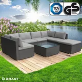 Brast Poly Rattan Lounge Set Sunshine schwarz