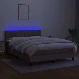 vidaXL Boxspringbett 140 x 200 cm Taupe