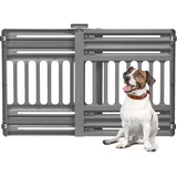 Iris Ohyama Iris Ohyama, Sicherheitsgitter, Kunststoff-treppenabsperrung (pp) für Hunde, Katzen, B61 x T5 x H64 cm, Erweiterbar, Ohne Bohren, Flur, Küche, Pbr-600, Grau