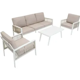 Jardi 4-teilige Aluminium-Sofagarnitur weiß