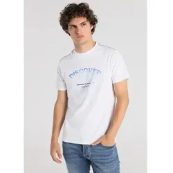 Lois Jeans für Herren. 158203079 Kurzarm-T-Shirt weiß entdecken Grafik auf der Brust (S), Lässig, Baumwolle